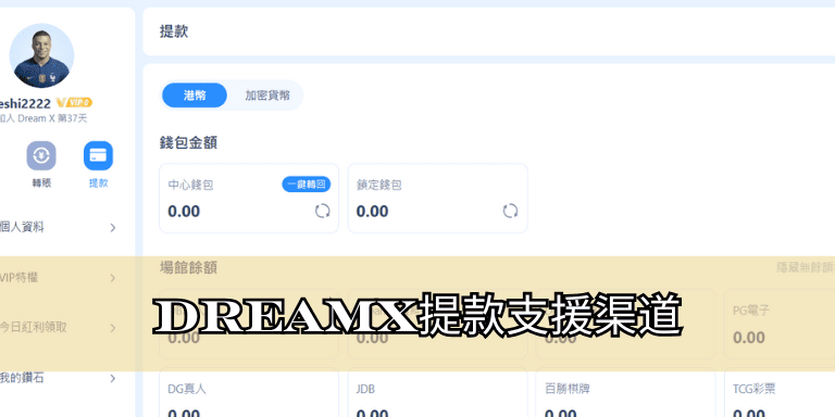 DreamX提款支援渠道